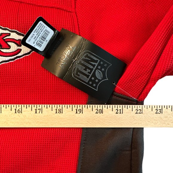 NFL Kansas City Chiefs Team Apparel Knit Pullover 1/4 Zip Sweater Men's M NWT - Picture 14 of 15